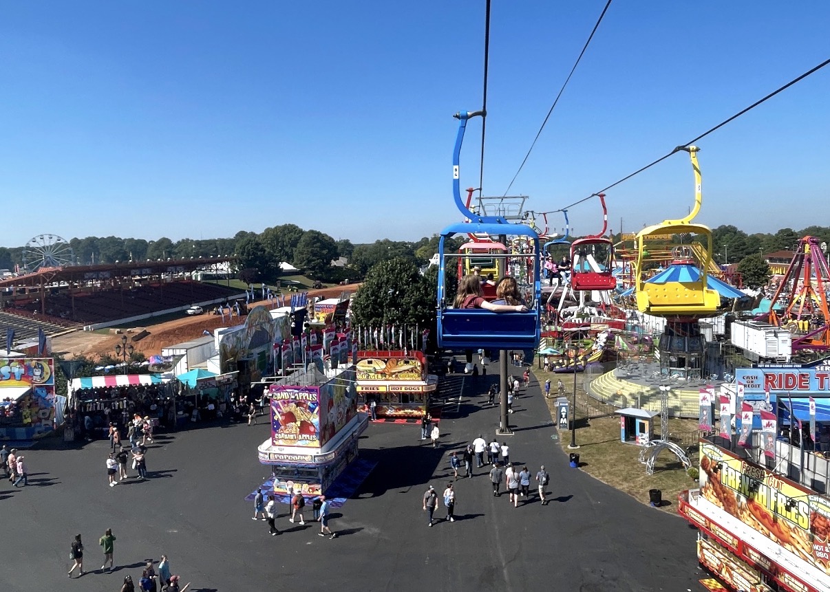 Daniel's view from the State Fair Flyer over the midway